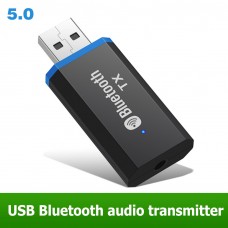 USB Bluetooth-compatible 5.0 Adapter Audio Transmitter Dongle Wireless USB Adapter Driver-Free 3.5mm AUX for Computer PC Headset