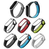 Silicone Porous Breathable Adjustable Watch Band Bracelet Wrist Strap Replacement for Xiaomi Mi Band 3 Smart Accessories