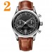 Business design OEM swiss chronograph movement leather strap IP rose gold  plating best watches for men