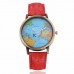 Hot Selling Airplane Map Dark blue Watch Rotating  Fashion Map Belt airplane hands watch