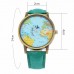 Hot Selling Airplane Map Dark blue Watch Rotating  Fashion Map Belt airplane hands watch