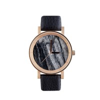 marble dial watch Luxury Leather Quartz watch Unisex wrist Black marble watch