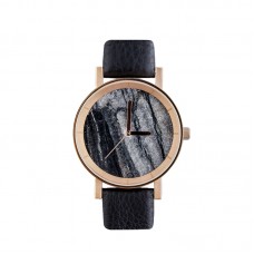 marble dial watch Luxury Leather Quartz watch Unisex wrist Black marble watch