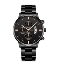 Men's Classic Zinc alloy Business Casual Chronograph Watch Stainless steel strap watch