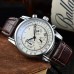 classic style black leather strap stainless steel case back PVD plating chronograph designer watches for man