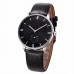 Classic style quartz movement Italian leather stainless steel case PVD plating buy long watches