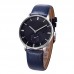 Classic style quartz movement Italian leather stainless steel case PVD plating buy long watches