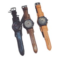 Luxury Fashion Watch Outdoor Casual Sport Wrist watch Big leather strap watch