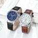 Fashion Business style Gift Quartz Watch Zinc alloy case leather Strap Men's Watch